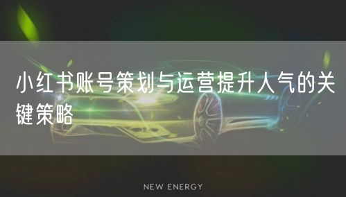 小红书账号策划与运营提升人气的关键策略