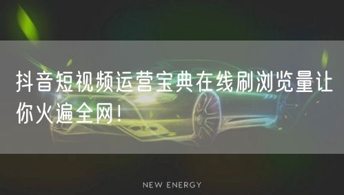 抖音短视频运营宝典在线刷浏览量让你火遍全网！