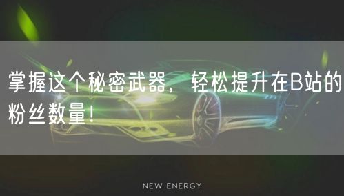 掌握这个秘密武器，轻松提升在B站的粉丝数量！