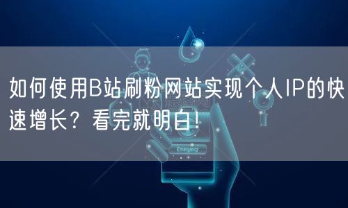 如何使用B站刷粉网站实现个人IP的快速增长？看完就明白！