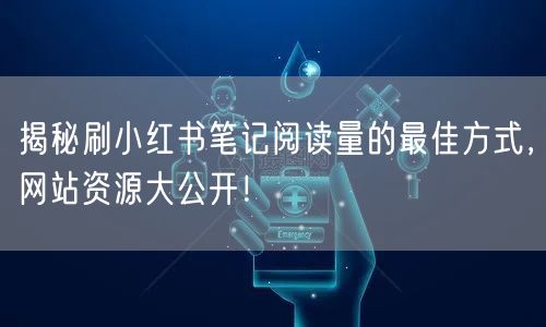 揭秘刷小红书笔记阅读量的最佳方式,网站资源大公开!