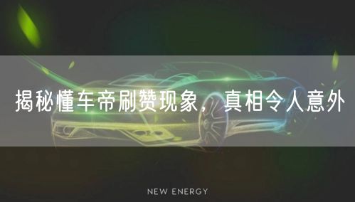 揭秘懂车帝刷赞现象,真相令人意外