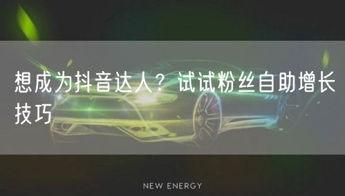 想成为抖音达人？试试粉丝自助增长技巧