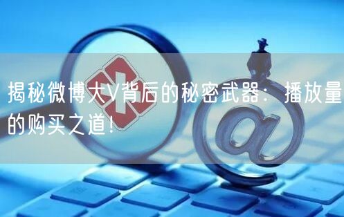 揭秘微博大V背后的秘密武器：播放量的购买之道！