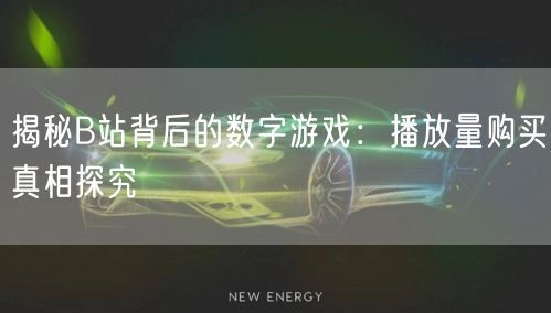 揭秘B站背后的数字游戏：播放量购买真相探究