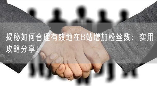 揭秘如何合理有效地在B站增加粉丝数：实用攻略分享！