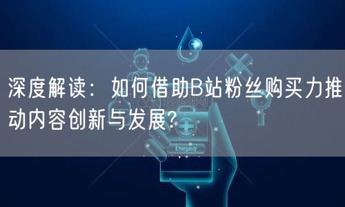 深度解读：如何借助B站粉丝购买力推动内容创新与发展?