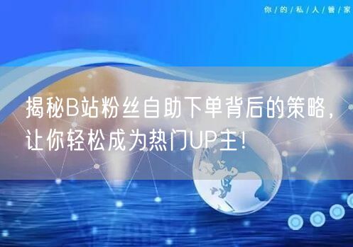 揭秘B站粉丝自助下单背后的策略，让你轻松成为热门UP主！