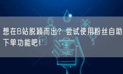 想在B站脱颖而出？尝试使用粉丝自助下单功能吧！