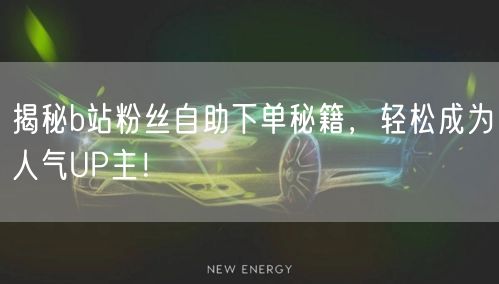 揭秘b站粉丝自助下单秘籍，轻松成为人气UP主！