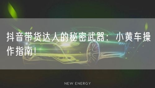 抖音带货达人的秘密武器：小黄车操作指南！