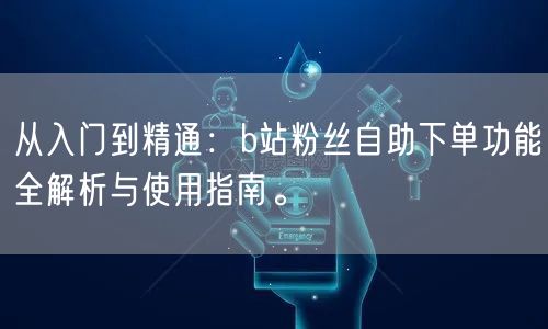 从入门到精通：b站粉丝自助下单功能全解析与使用指南。