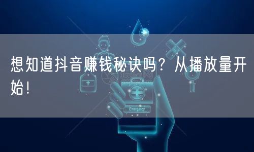 想知道抖音赚钱秘诀吗？从播放量开始！