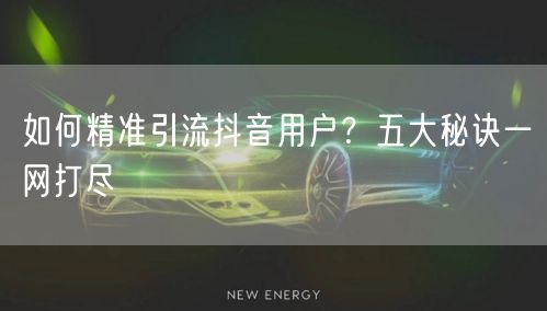 如何精准引流抖音用户？五大秘诀一网打尽
