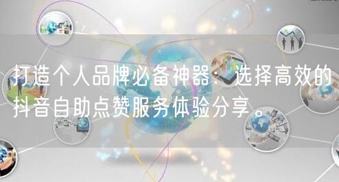 打造个人品牌必备神器：选择高效的抖音自助点赞服务体验分享。