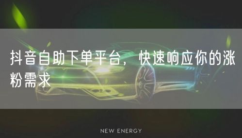 抖音自助下单平台，快速响应你的涨粉需求