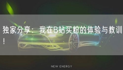 独家分享：我在B站买粉的体验与教训！