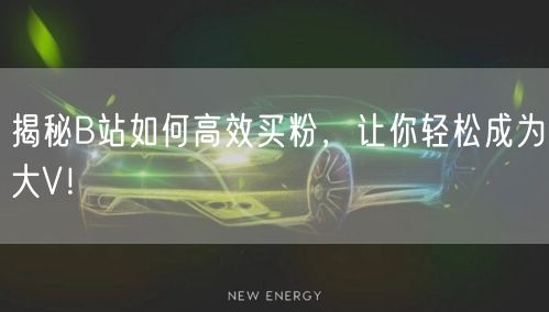 揭秘B站如何高效买粉，让你轻松成为大V！