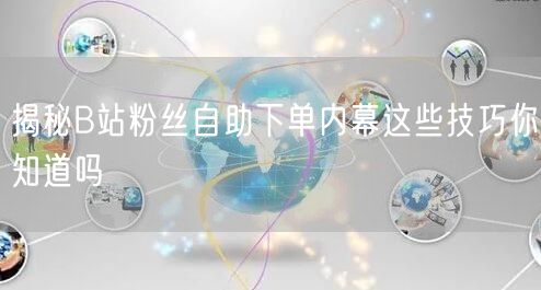 揭秘B站粉丝自助下单内幕这些技巧你知道吗