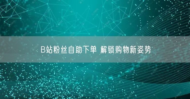 B站粉丝自助下单 解锁购物新姿势