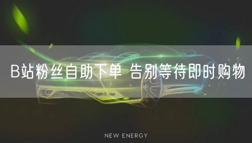 B站粉丝自助下单 告别等待即时购物