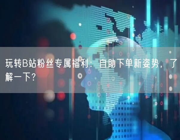 玩转B站粉丝专属福利：自助下单新姿势，了解一下？