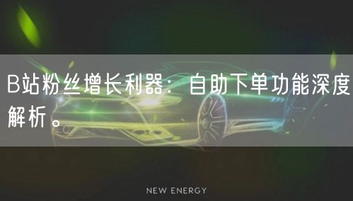 B站粉丝增长利器：自助下单功能深度解析。