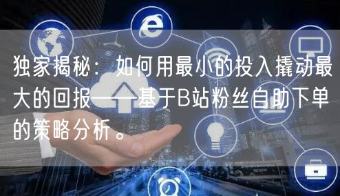 独家揭秘：如何用最小的投入撬动最大的回报——基于B站粉丝自助下单的策略分析。