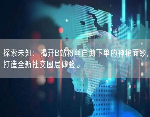 探索未知：揭开B站粉丝自助下单的神秘面纱，打造全新社交圈层体验。