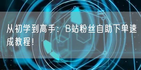 从初学到高手：B站粉丝自助下单速成教程！