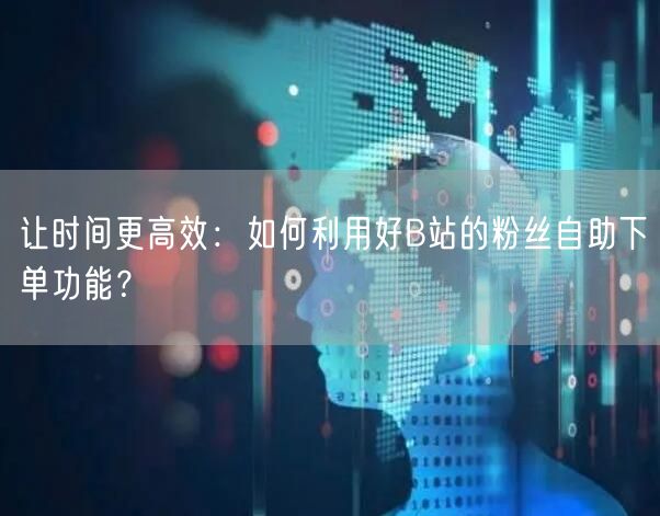 让时间更高效：如何利用好B站的粉丝自助下单功能？