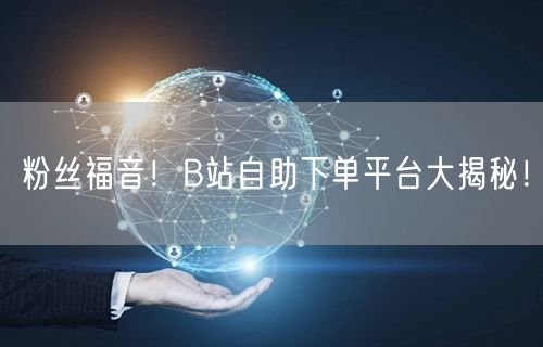 粉丝福音！B站自助下单平台大揭秘！
