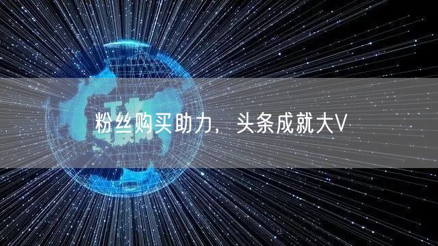 粉丝购买助力，头条成就大V