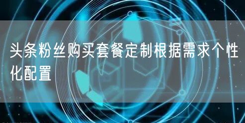 头条粉丝购买套餐定制根据需求个性化配置