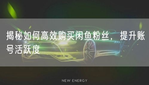 揭秘如何高效购买闲鱼粉丝，提升账号活跃度