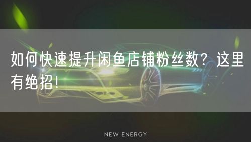 如何快速提升闲鱼店铺粉丝数？这里有绝招！