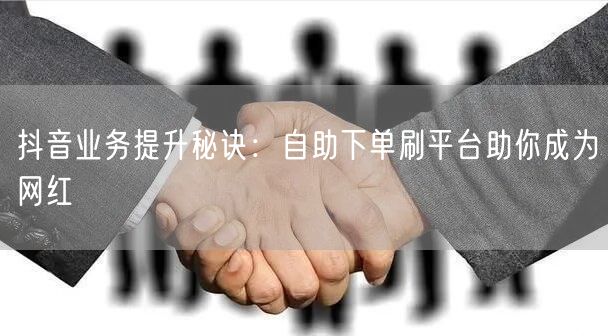 抖音业务提升秘诀：自助下单刷平台助你成为网红