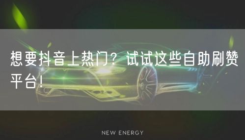 想要抖音上热门？试试这些自助刷赞平台！