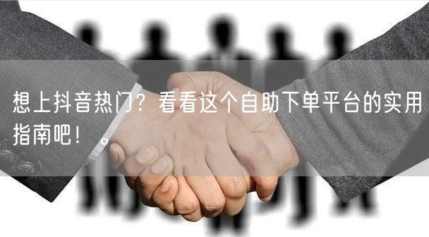 想上抖音热门？看看这个自助下单平台的实用指南吧！。