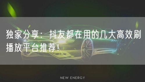 独家分享:抖友都在用的几大高效刷播放平台推荐!