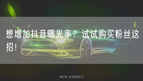 想增加抖音曝光率？试试购买粉丝这招！
