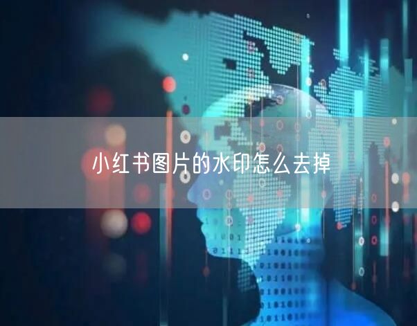 小红书图片的水印怎么去掉