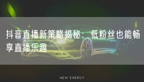 抖音直播新策略揭秘：低粉丝也能畅享直播乐趣